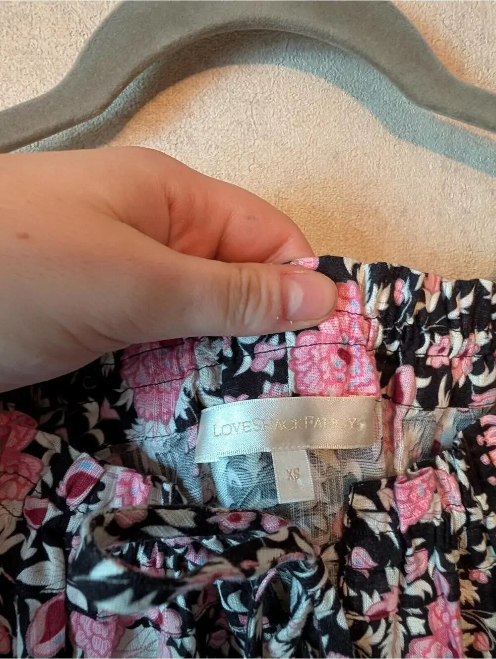 LOVESHACKFANCY Netra black pink long sleeve floral mini dress sz XS - Picture 4 of 7